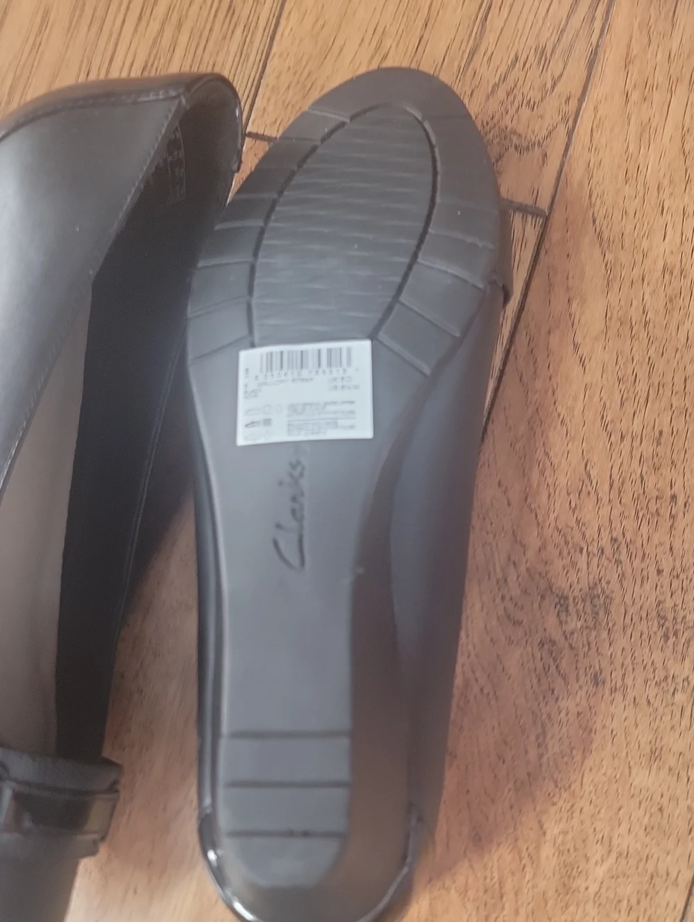 Clarks Collection Black Leather Ballet Flats